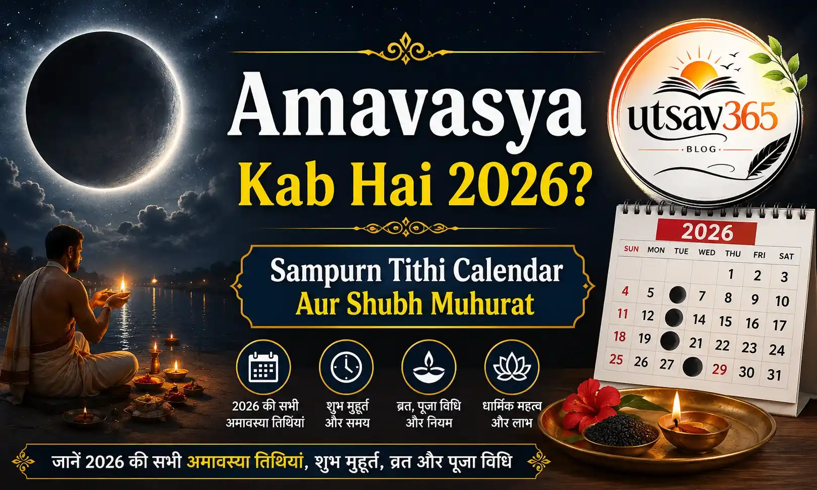 Amavasya Kab Hai 2026? Sampurn Tithi Calendar Aur Shubh Muhurat